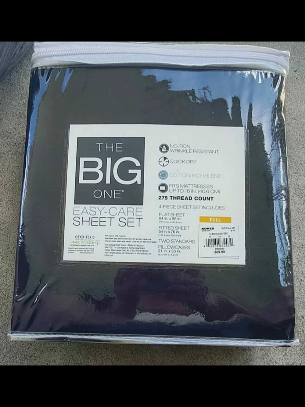 The Big One Easy-Care Sheet Set - Navy Blue Full